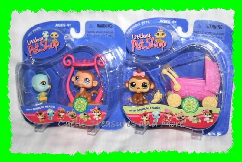 Littlest Pet Shop Lot MONKEY Blue Bird 189 190 216 NEW  