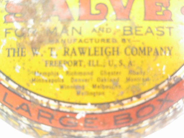 Tin of Gall Cure and Tin of Rawleighs healing salve  