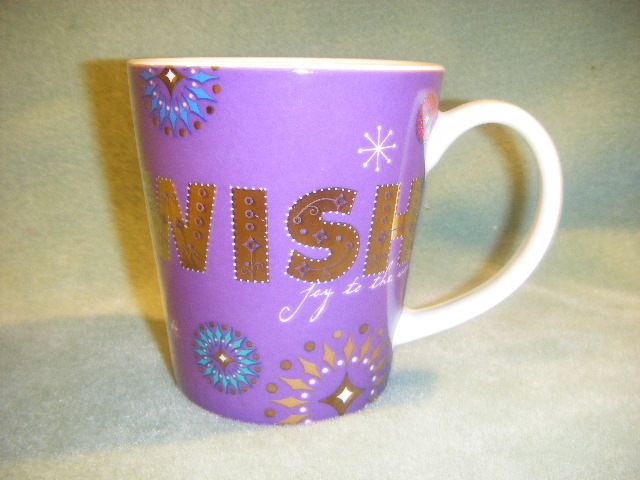 STARBUCKS COFFEE PURPLE GOLD WISH 14oz MUG CUP 2006  