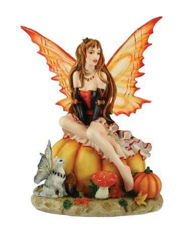 Pumpkin Patch Cat Fairy Fairysite Figurine Nene Thomas  