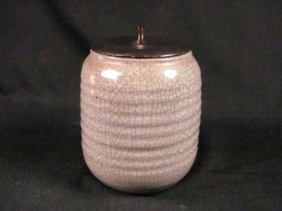   VINTAGE MIZUSASHI TEA CEREMONY WATER JAR CHADO GREEN TEA LACQUER LID