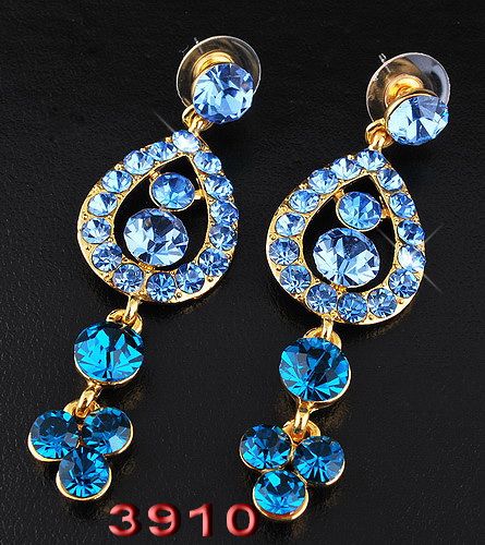 Slap up Peacock Czech Rhinestone Crystal New Necklace Earring set 