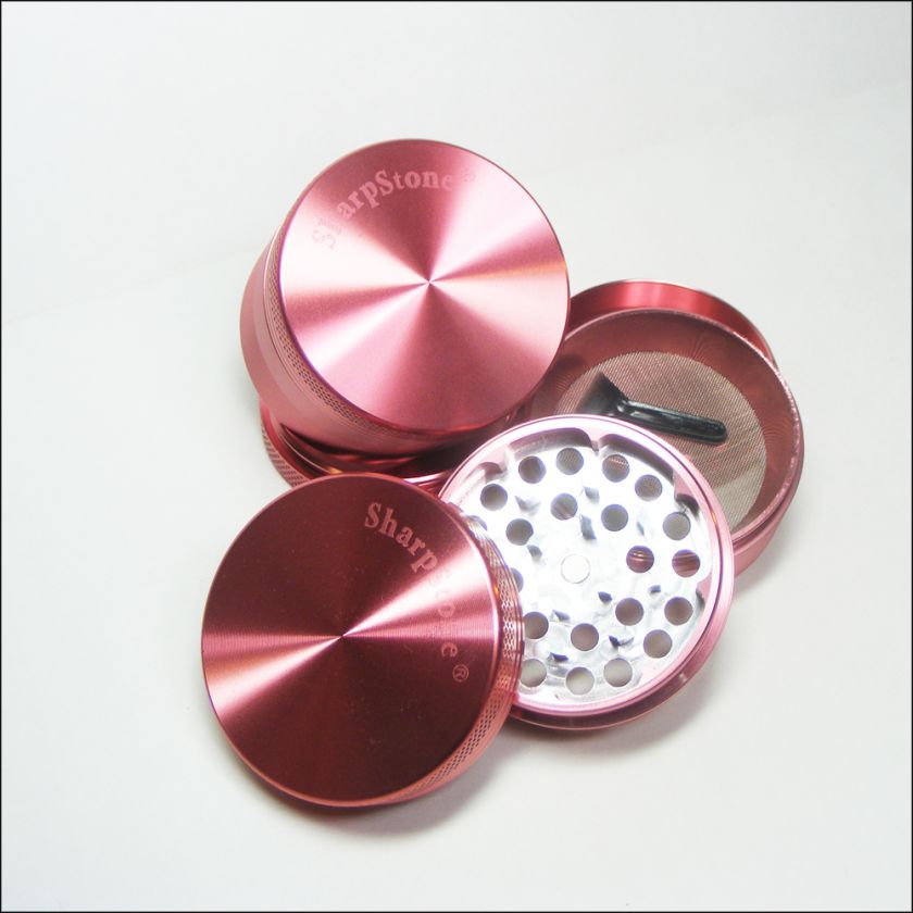 Med. Pink SharpStone® Herb Grinder 4pc AUTHENTIC (g2 PK)  