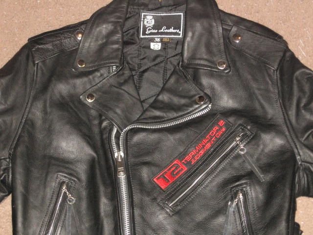   TERMINATOR 2 JUDGMENT DAY LEATHER CREW JACKET SMALL movie promo  