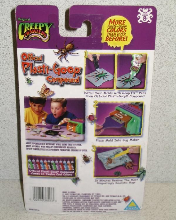 2001 Creepy Crawlers PLASTI GOOP 3 Bottles *MIP White  