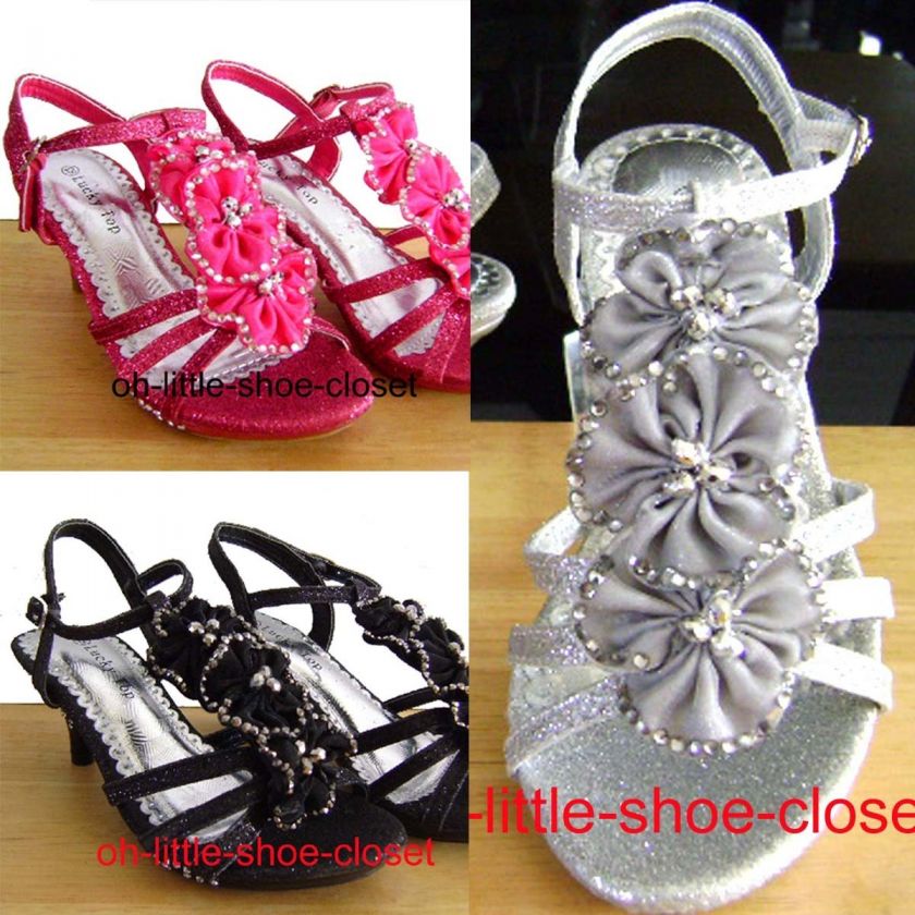 Youth Pageant Crowning Flower Girls Dress Dance Sandal Shoes Size 12 