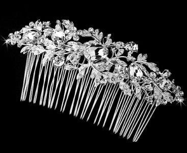 Sparkling Crystal Accented Vintage Bridal Hair Comb  