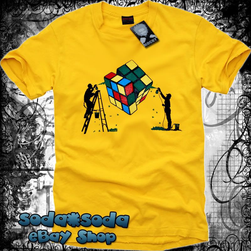 New Mens Fashion RUBIKS Cube T SHIRT Graphic indie M  