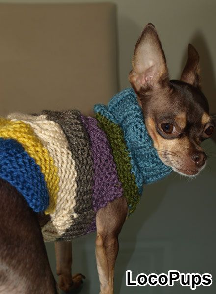 XS 3 4 LBS DOG HAND KNIT SWEATER CHIHUAHUA 9 in LENGTH  