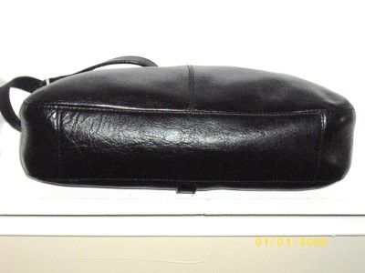 ETIENNE AIGNER Nice Classic Black Leather Buckle Shoulder Bag Handbag 