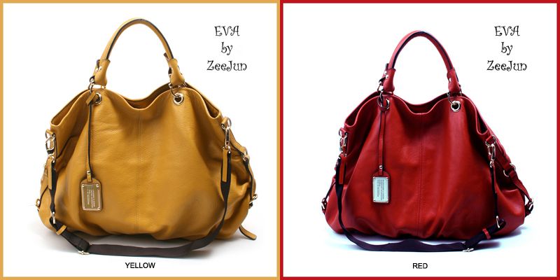 MADE IN KOREA] NEW Genuine Leather Shoulder Tote Hand Bag Purse   EVA 
