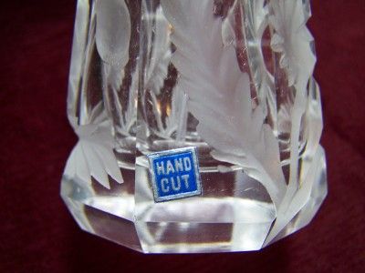 Hand Cut Glass Perfume Bottle Vintage Crystal Collectibles Vanity 