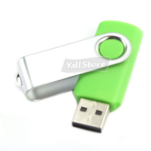 1GB USB2.0 Flash Memory Drive Thumb Swivel Design Green
