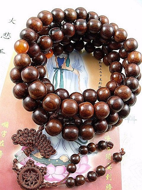 14mm Big Tibetan Buddhism 108 red sandalwood Prayer Bead Mala Necklace 