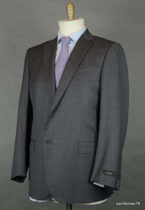 3400 New ERMENEGILDO ZEGNA Switzerland All Season Twill Gray 48R Wool 