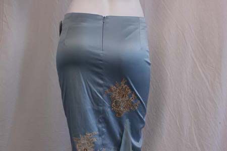 398 Mandalay Skirt Applique Sky Blue Gold Applique 2 XS #00081Z 