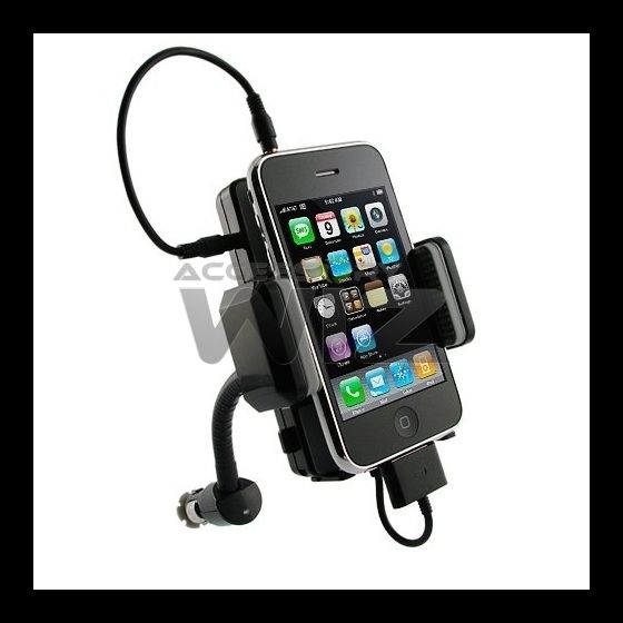 VERIZON IPHONE 4 4G CAR CHARGER HOLDER FM TRANSMITTER  