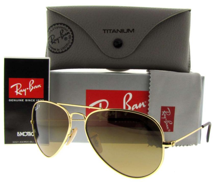 RAY BAN RB 8041 001/M2 SHINY GOLD RB8041 SUNGLASSES 805289394396 