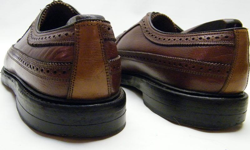 MENS FLORSHEIM VTG BROWN LONGWING V CLEAT 5 NAIL BROGUE OXFORD DRESS 