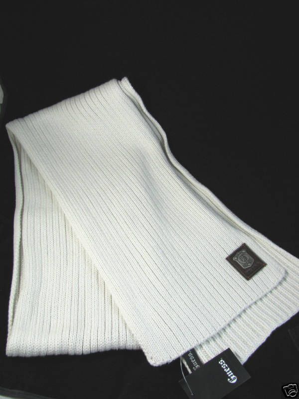 GUESS Chandler Regency Beige Logo Knit Scarf NWT  