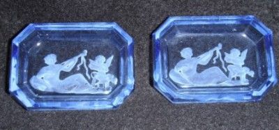 PAIR OF VINTAGE BOHEMIAN INTAGLIO MASTER SALTS  