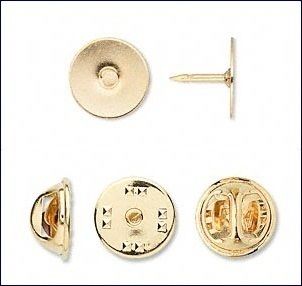 50 GOLD Pltd TIE TACKS Tacs +Clutch Lapel Pin 12mm pad  