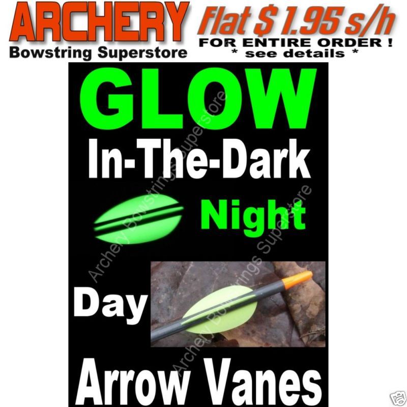 12 Flex Fletch FLASH VANES FHP 200 GLOW IN THE DARK  