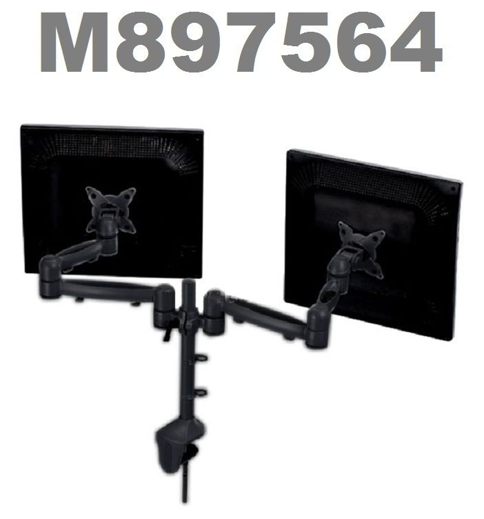    Computer Wide Screen Double Monitor Full Motion Dual Arm Desk Mount