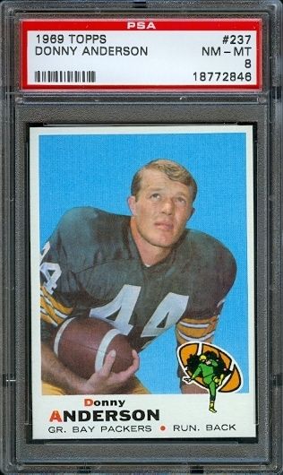 1969 TOPPS FOOTBALL #237 DONNY ANDERSON PACKERS PSA 8  