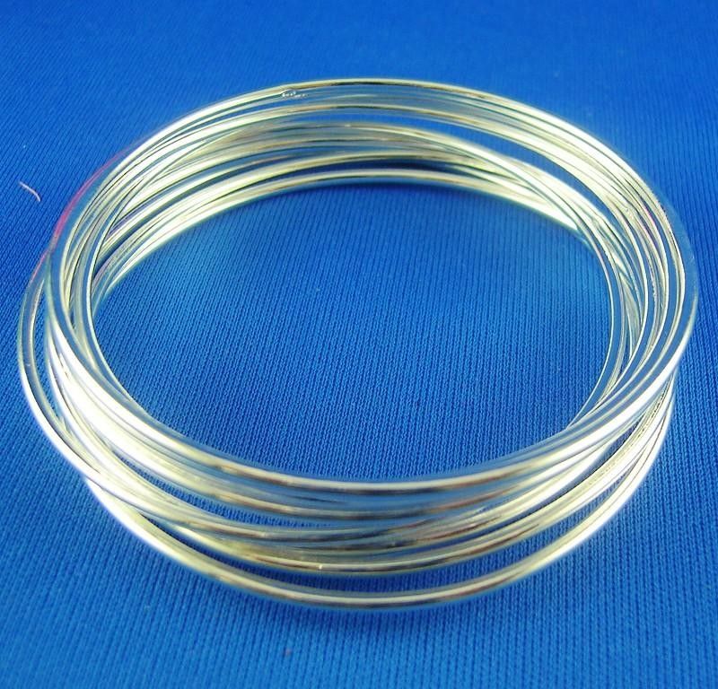 Wholesale 10pcs silver lady plain bangle bracelet 6cm  