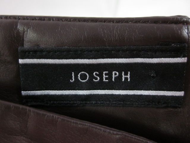 JOSEPH Brown Pleather Pants Slacks Trousers Sz S  