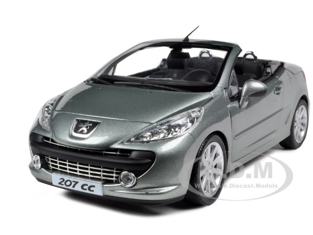 2008 PEUGEOT 207 CC GREY 1/18 DIECAST MODEL CAR Please  