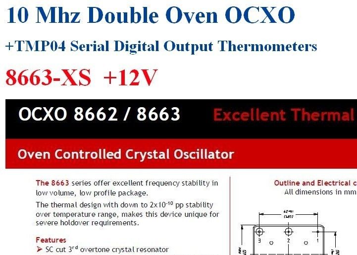 10 Mhz Double Oven OCXO +TMP04 8663 XS +12V  