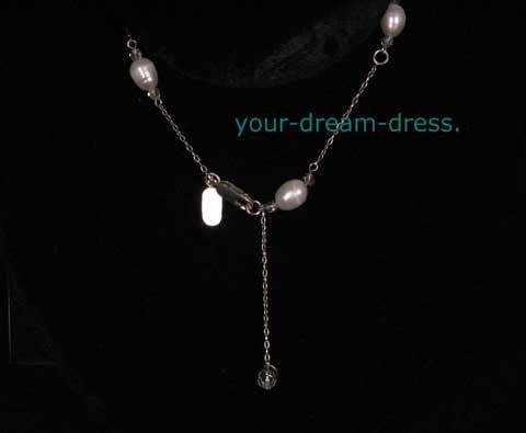 Fenaroli for Regalia Necklace White Freshwater Pearls Clear Beads New 