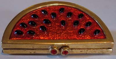 ESTEE LAUDER VINTAGE WATERMELON SOLID PERFUME CASE  