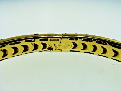Roberto Coin 18K Yellow Gold Diamond Onyx Zebra Bangle Bracelet  