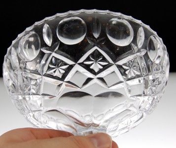 Heavy Old Crystal Diamond Star Moon Compote Lead Glass  