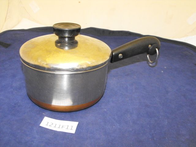 VTG Revere Ware Copper Bottom Stainless Sauce Pan w/lid  