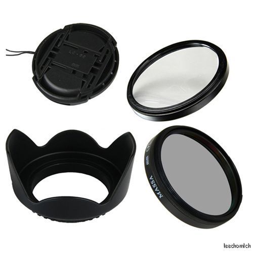   filter + lens cap + Petal hood For Canon EOS 50D 60D 18 135mm  