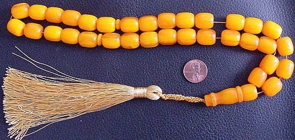 PRAYER WORRY BEADS KOMBOLOI AMBER BARREL FATURAN  