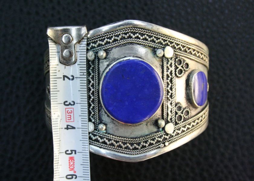 AFGHAN KUCHI TRIBAL ETHNIC LAPIS LAZULI CUFF BRACELET  