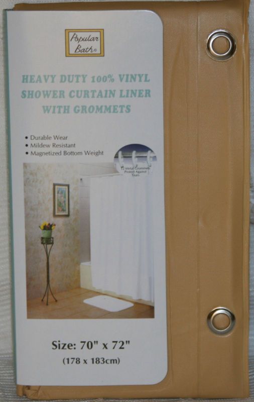 Popular Bath Heavy Duty Shower Curtain Liner Gold  