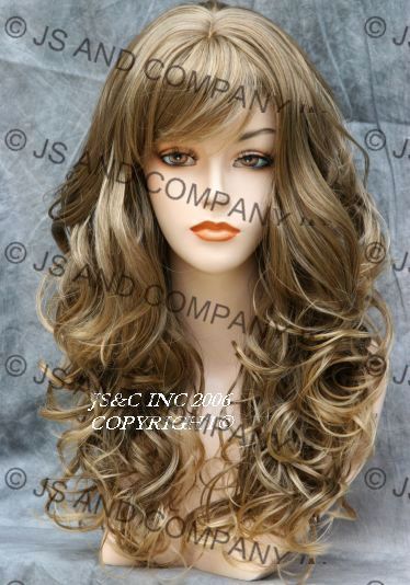 Bouncy Long Wavy Blonde pale brown MIX Wigs JSCA 8T 124  