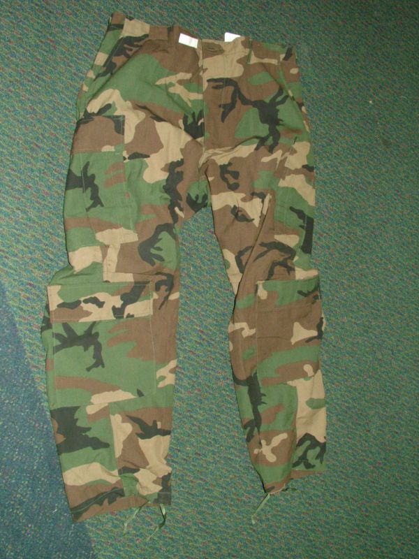 US MILITARY CLASS 1 ABDU NOMEX BDU PANTS AIRCREW WOODLAND CAMO XL SH