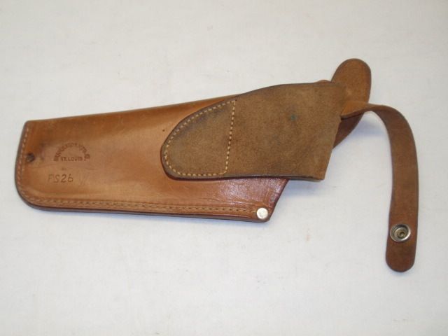 Vintage Brauer Bros MFG Co St. Louis FS26 Brown Tan Leather Pistol Gun 