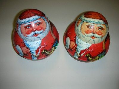 VINTAGE   1980   BRISTOL WARE   ROLY POLY SANTA TOBACCO TINS 