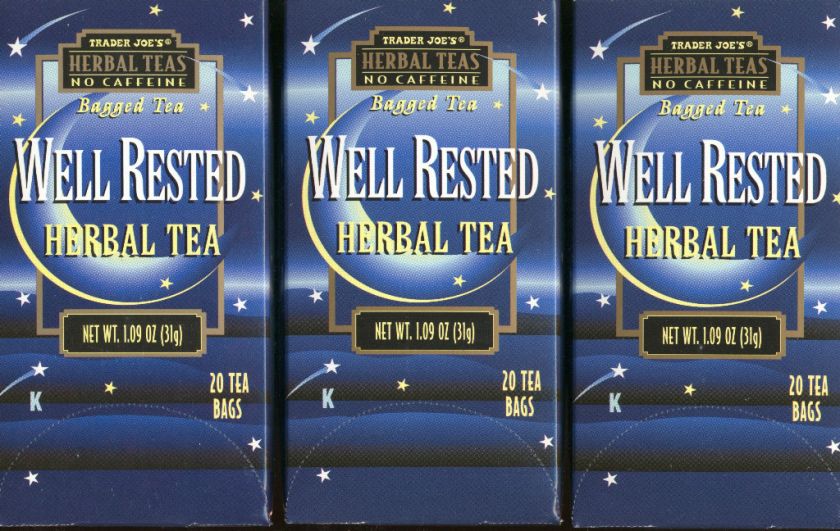 Trader Joes Well Rested Herbal Tea Bagged No Caffeine  