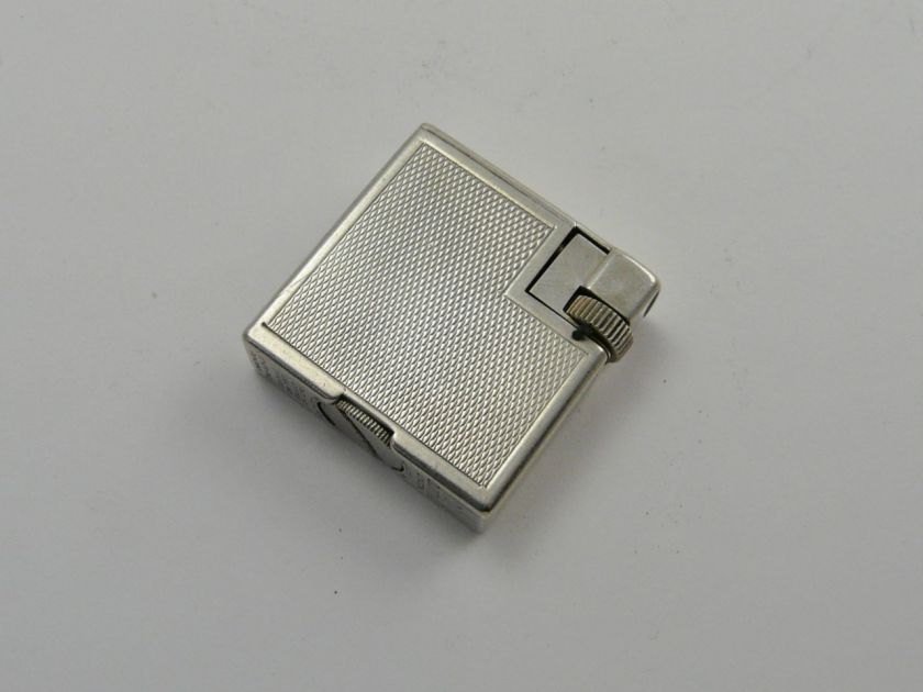 VINTAGE 1930s DUNHILL SQUAREBOY SILVER PETROL LIGHTER  