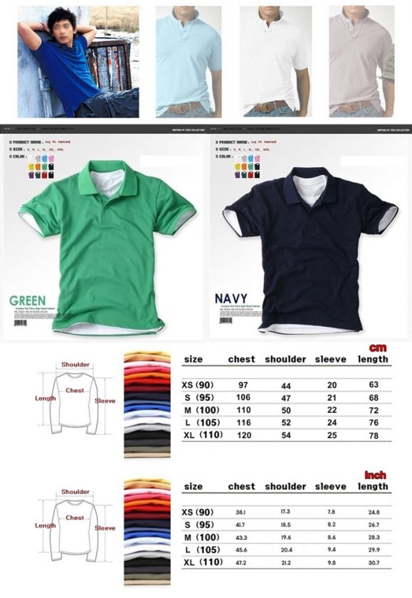 Premium Mens Solid Casual Polo Shirts Plain T shirt Tee Short Sleeve 