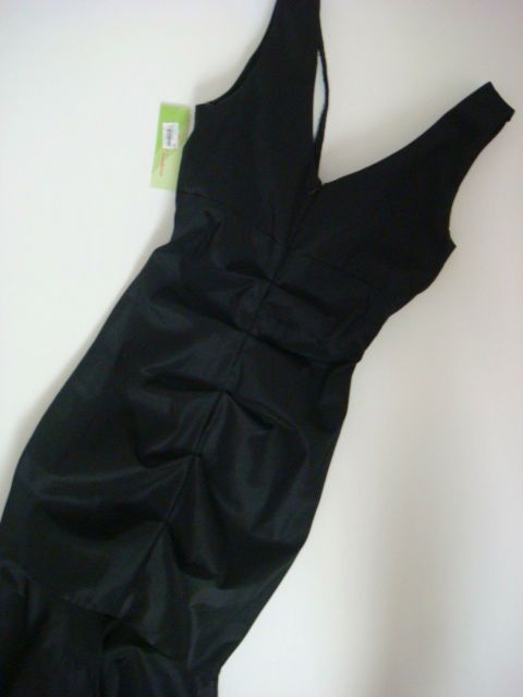 NV COUTURE New Black Gorgeous Ruched Fishtail Gown Dress Womens 4 S 